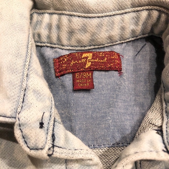 7 For All Mankind - Baby Boys Denim Jumpsuit - Picture 2 of 2